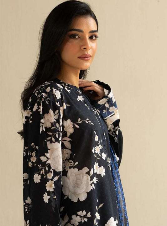 edenrobe Lawn Collection 2025 – 3-Piece Unstitched Suit Set | BENT3000
