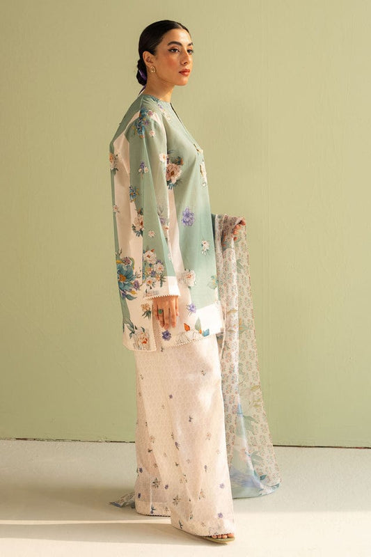edenrobe Lawn Collection 2025 – 3-Piece Unstitched Suit Set | BENT3000