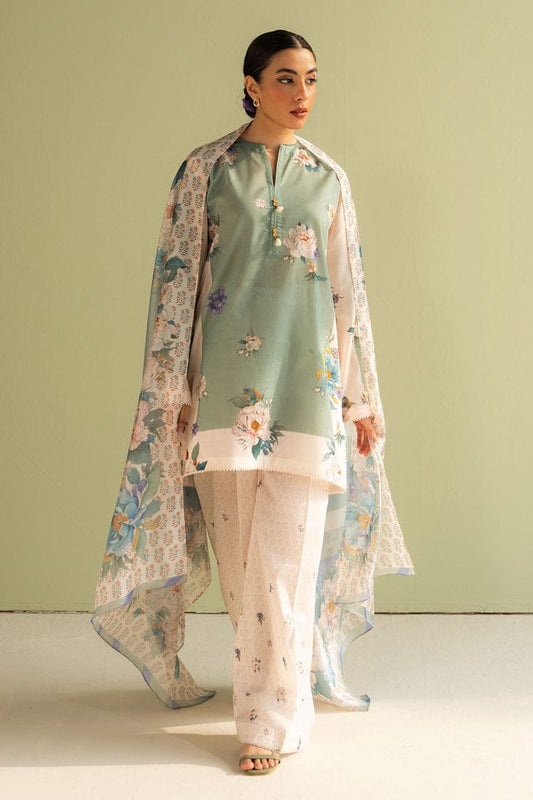 edenrobe Lawn Collection 2025 – 3-Piece Unstitched Suit Set | BENT3000